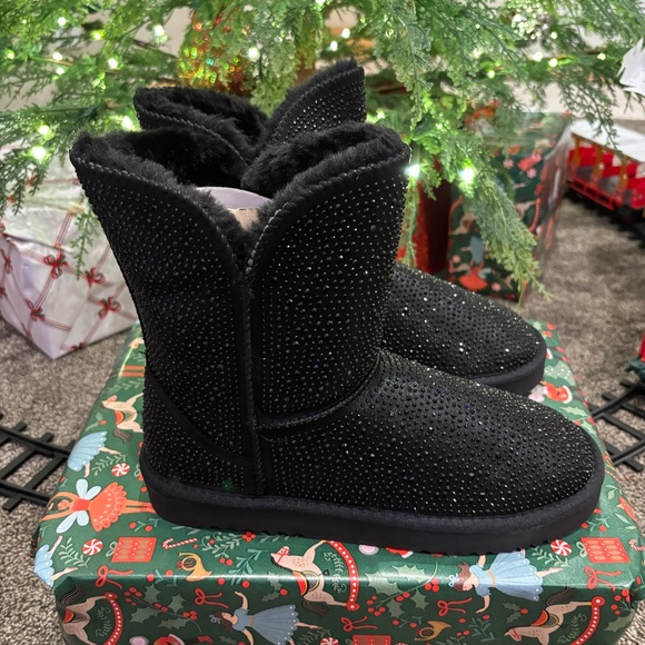 INC International Concepts Adrief Black Bling Booties - Picture 2 of 7